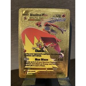 Blaziken Foil Metal Pokémon Pokemon Fan Art Collectible Card‎ Trading
